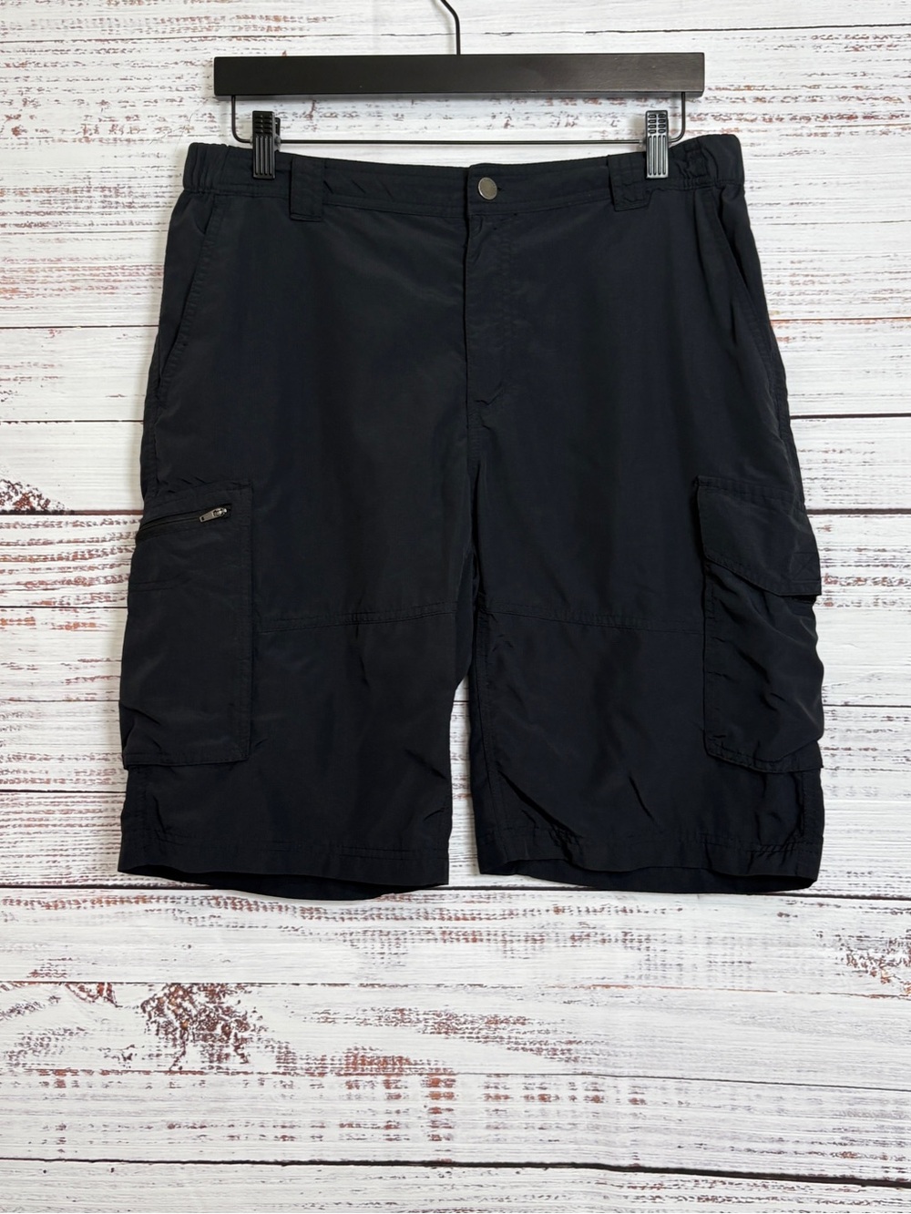 Columbia Black Nylon Cargo Shorts